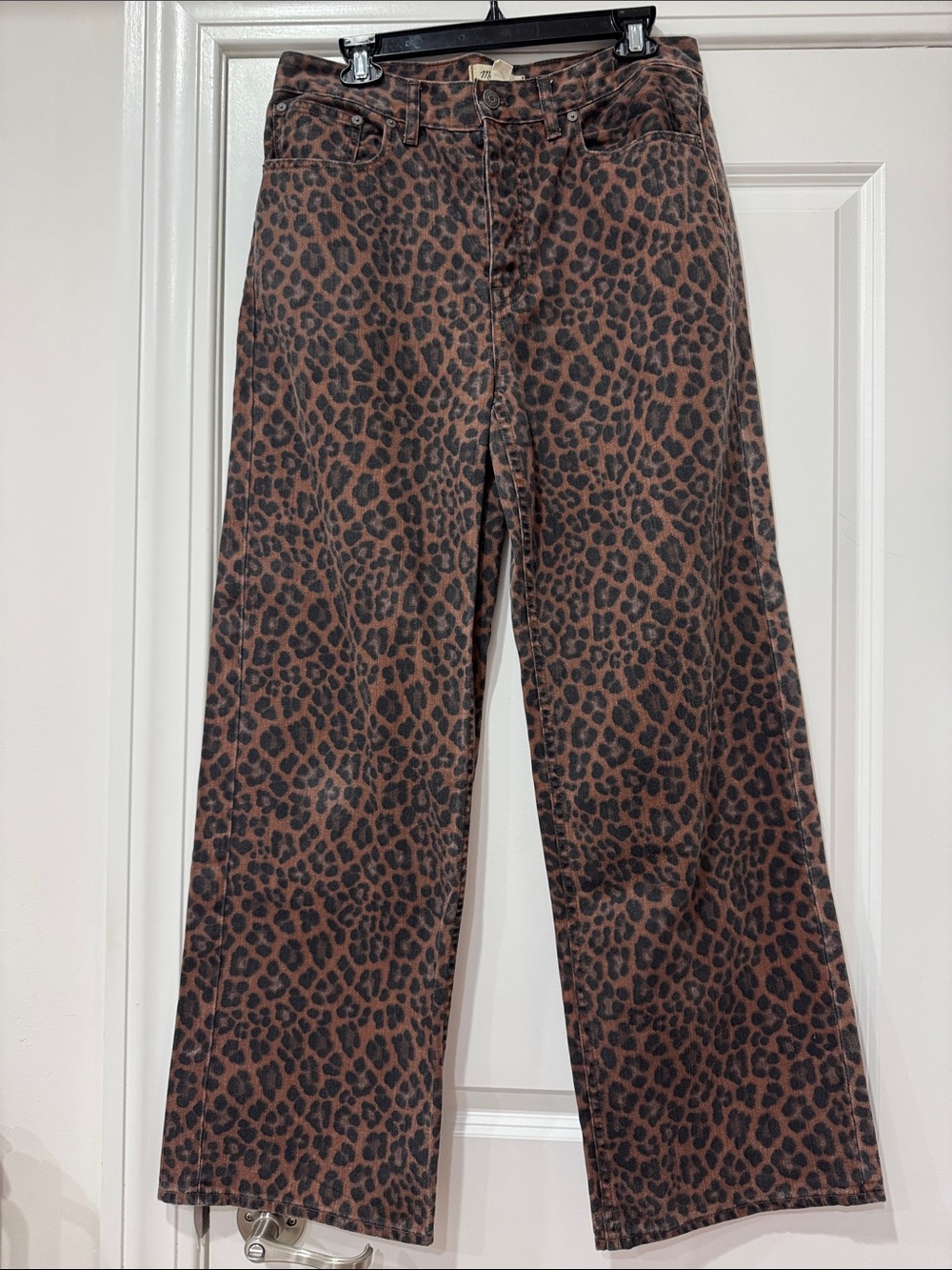 Madewell Low-Slung Baggy Leopard Print Size 28